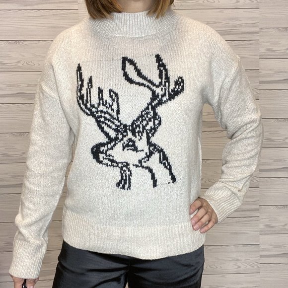 Sweaters - Reindeer Sweater- Sand